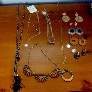 Necklaces and earrings